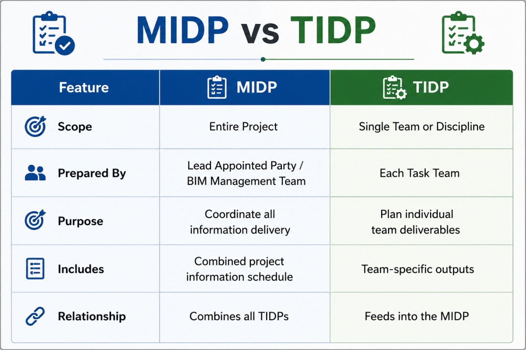 MIDP vs TIDP in BIM: Understanding Information Delivery Planning in ISO 19650 image