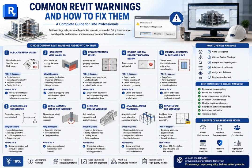 Common Revit Warnings and How to Fix Them: A Complete Guide for BIM Professionals