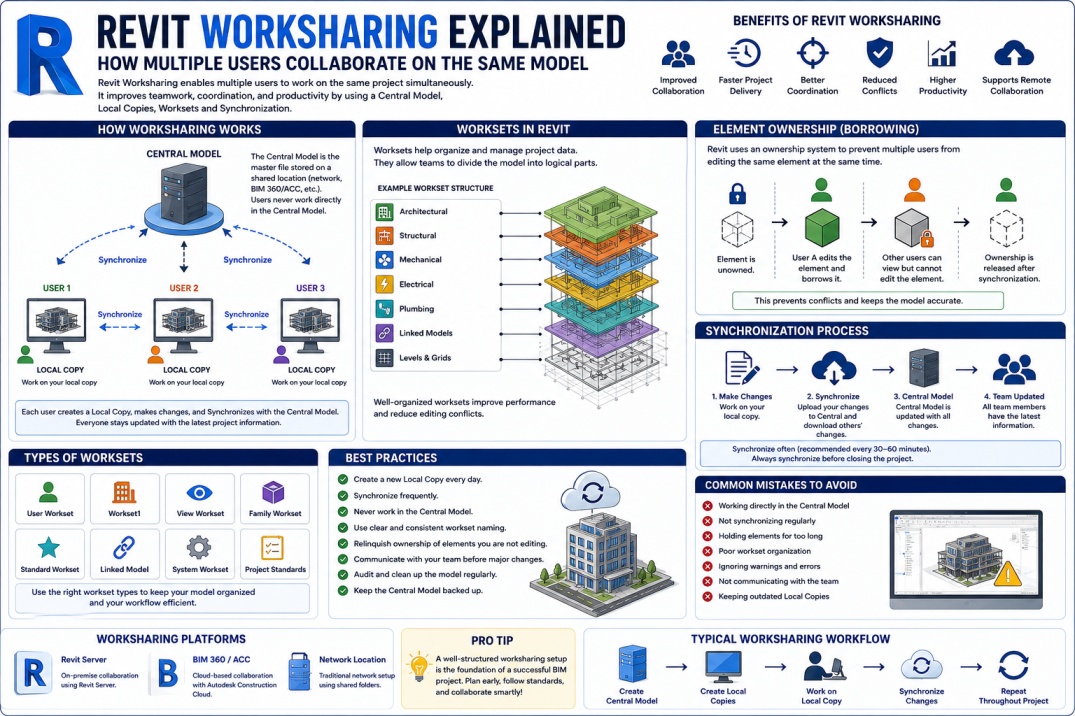Revit Worksharing Explained: How Multiple Users Collaborate on the Same Model