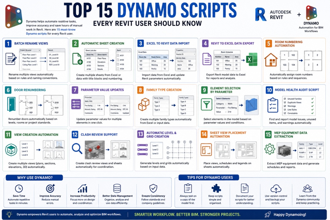 Top 15 Dynamo Scripts Every Revit User Should Know