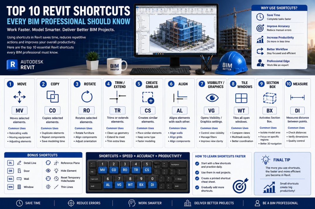 Top 10 Revit Shortcuts Every BIM Professional Should Know